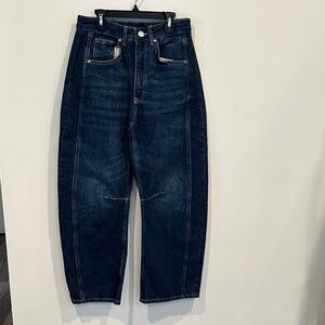 Zara dark wash barrel jeans size 32 or 0